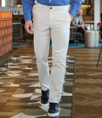 Brook Taverner Leo Slim Fit Chino Trousers - Stone