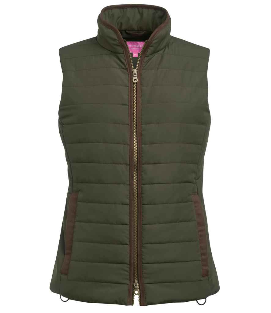 Brook Taverner Ladies Madison Quilted Gilet - Olive Green