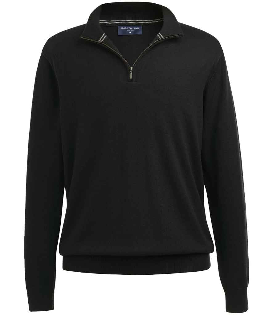 Brook Taverner Copenhagen 1/4 Zip Jumper - Black