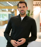 Brook Taverner Copenhagen 1/4 Zip Jumper - Black