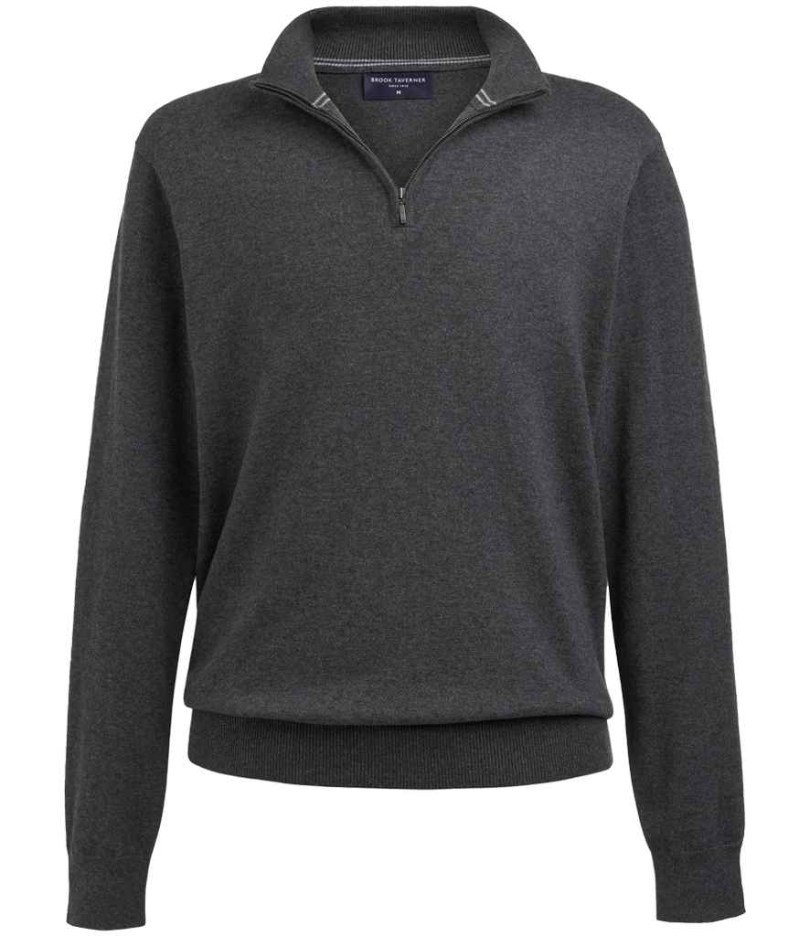 Brook Taverner Copenhagen 1/4 Zip Jumper - Charcoal