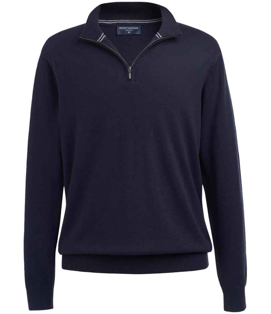Brook Taverner Copenhagen 1/4 Zip Jumper - Navy
