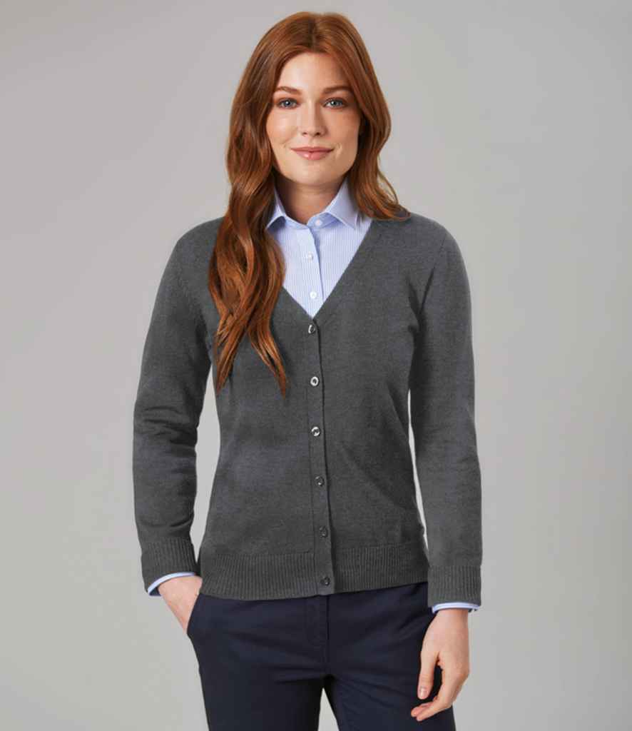 Brook Taverner Ladies Augusta V Neck Cardigan - Charcoal