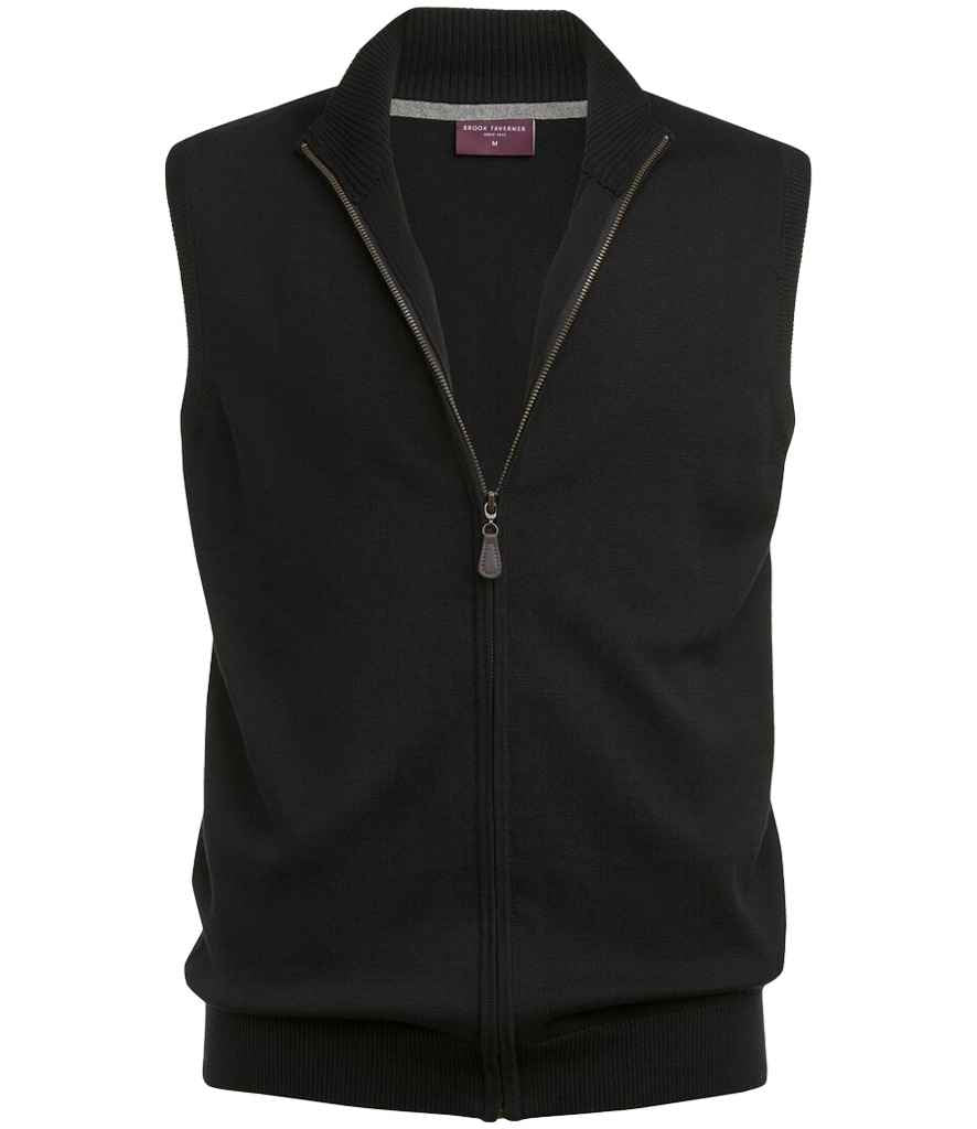 Brook Taverner Lincoln Knitted Zip Gilet - Black