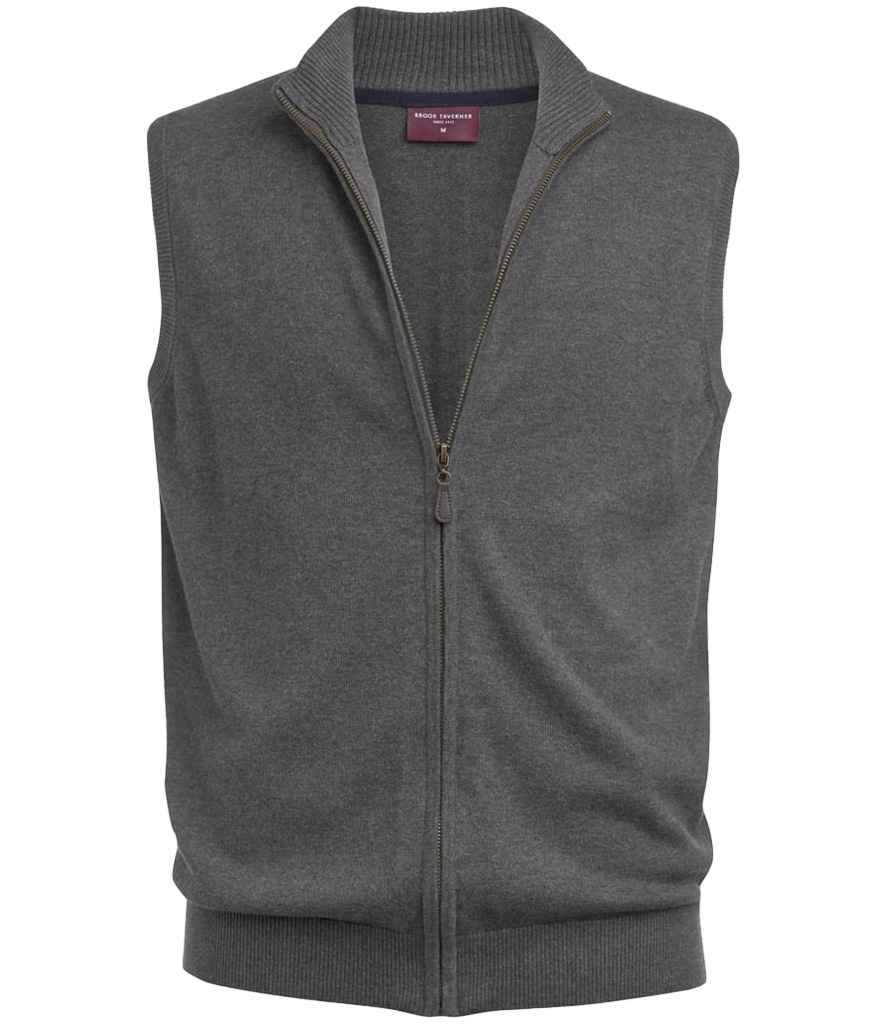 Brook Taverner Lincoln Knitted Zip Gilet - Charcoal