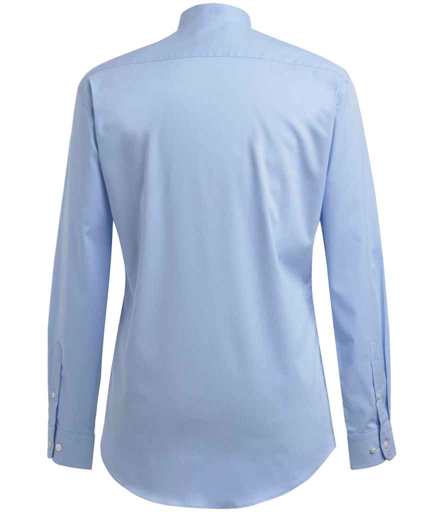 Brook Taverner Volterra Long Sleeve Grandad Collar Shirt - Sky Blue