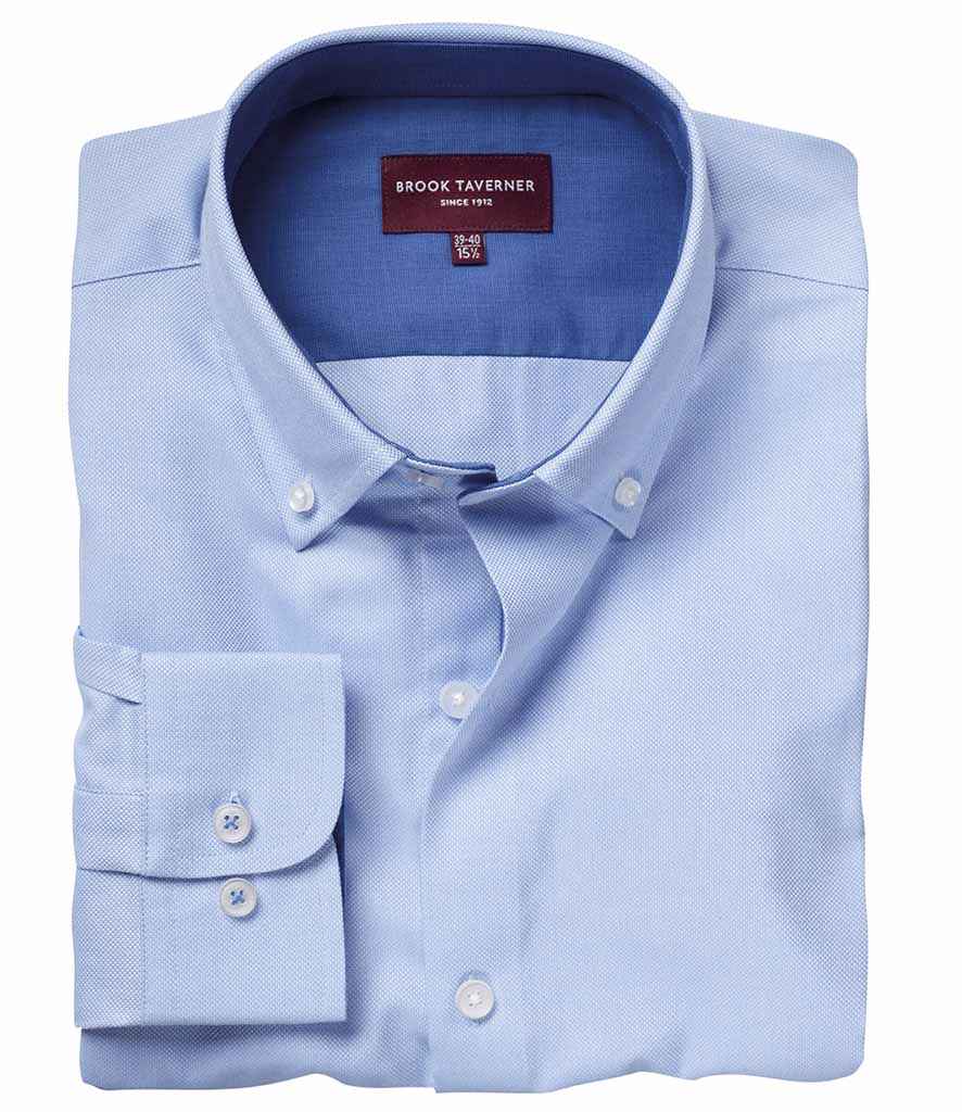 Brook Taverner Toronto Long Sleeve Oxford Shirt - Sky Blue