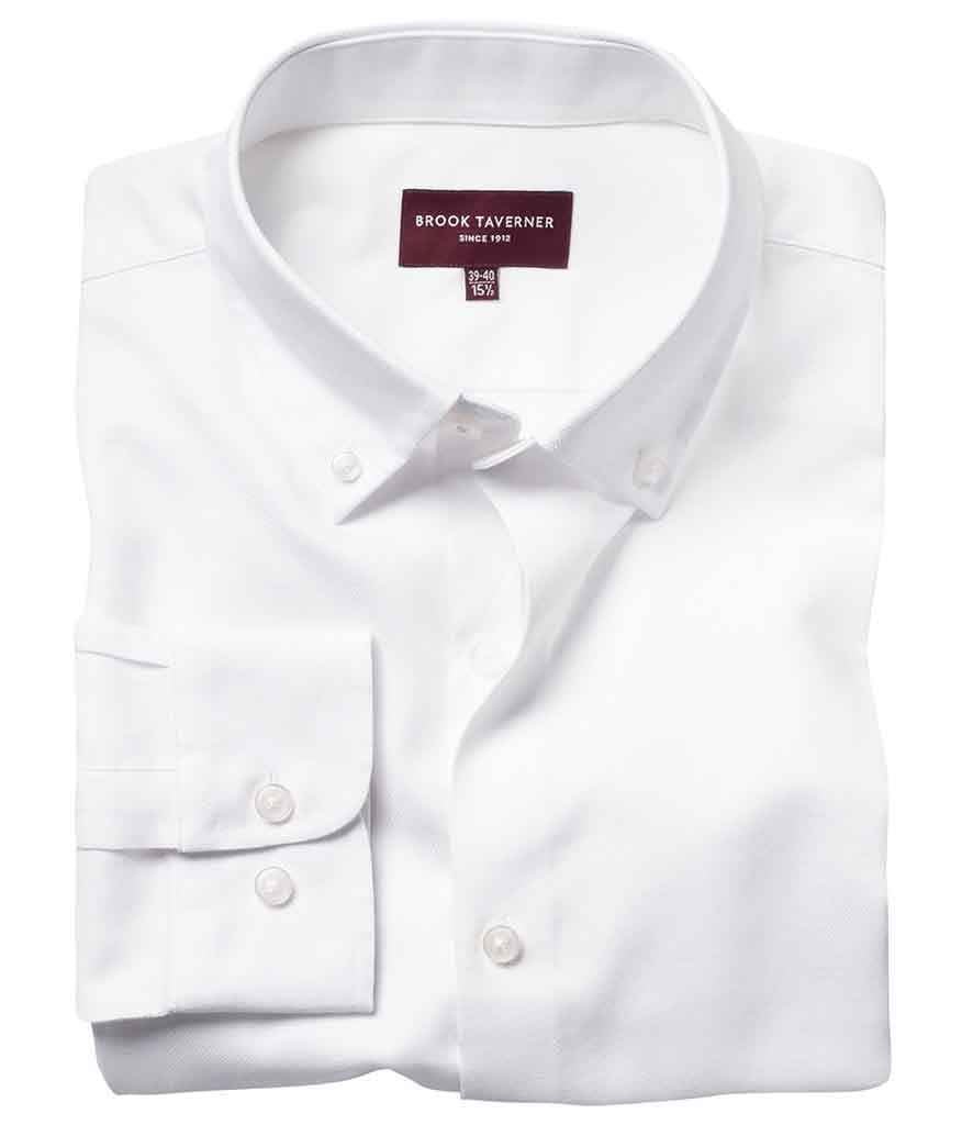 Brook Taverner Toronto Long Sleeve Oxford Shirt - White