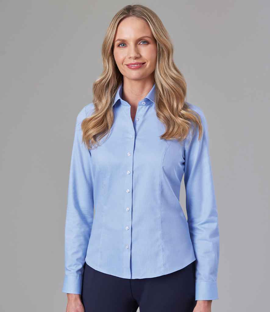 Brook Taverner Ladies Aspen Long Sleeve Oxford Shirt - Sky Blue