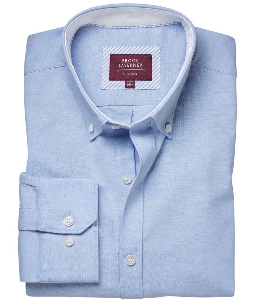 Brook Taverner Lawrence Long Sleeve Stretch Oxford Shirt - Sky Blue