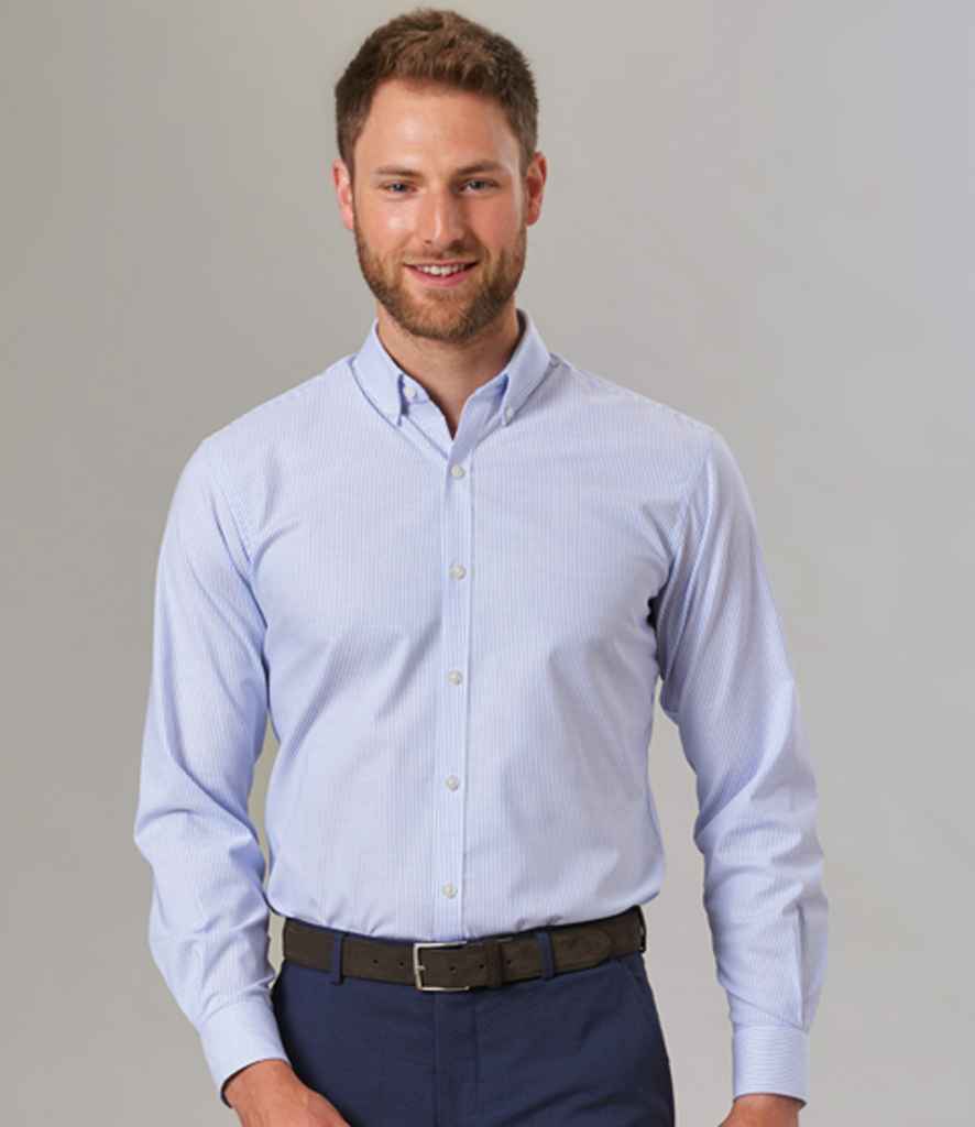 Brook Taverner Lawrence Long Sleeve Stretch Oxford Shirt - Sky Blue