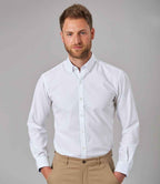 Brook Taverner Lawrence Long Sleeve Stretch Oxford Shirt - White