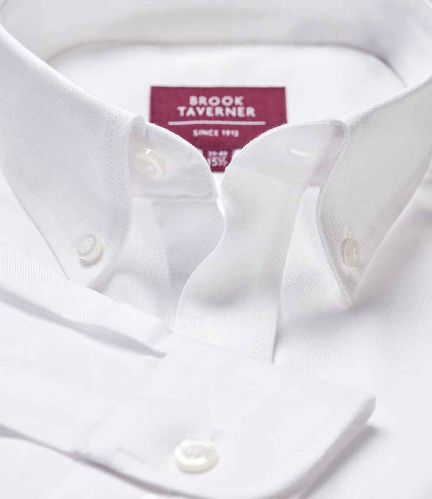 Brook Taverner Whistler Long Sleeve Oxford Shirt - White