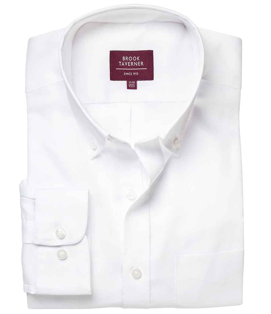 Brook Taverner Whistler Long Sleeve Oxford Shirt - White