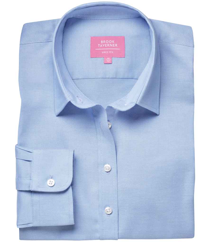 Brook Taverner Ladies Albany Long Sleeve Classic Oxford Shirt - Sky Blue