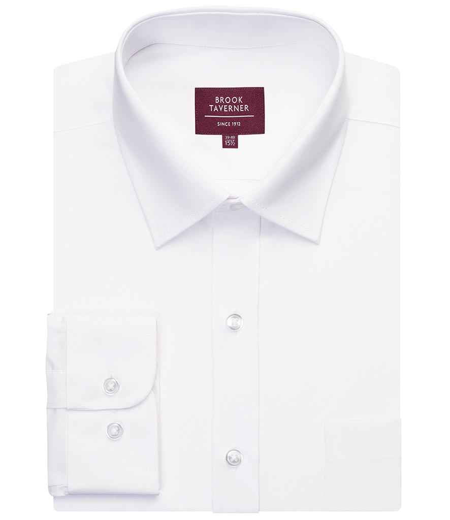Brook Taverner Ortona Classic Fit Long Sleeve Shirt - White