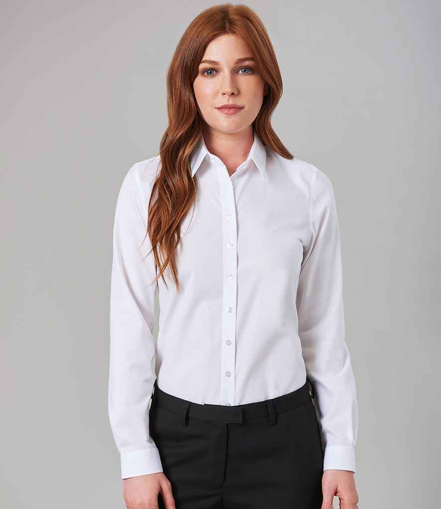 Brook Taverner Ladies Silvi Fitted Long Sleeve Blouse - White
