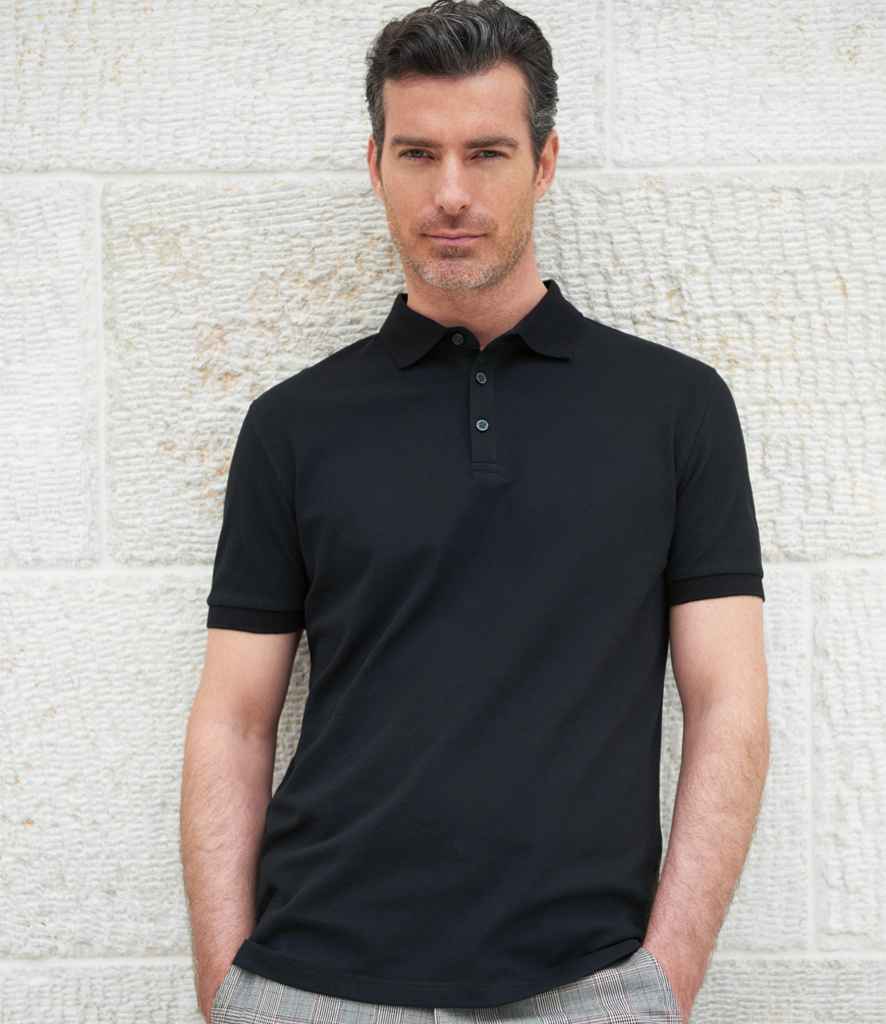 Brook Taverner Hampton Premium Cotton Polo Shirt - Black