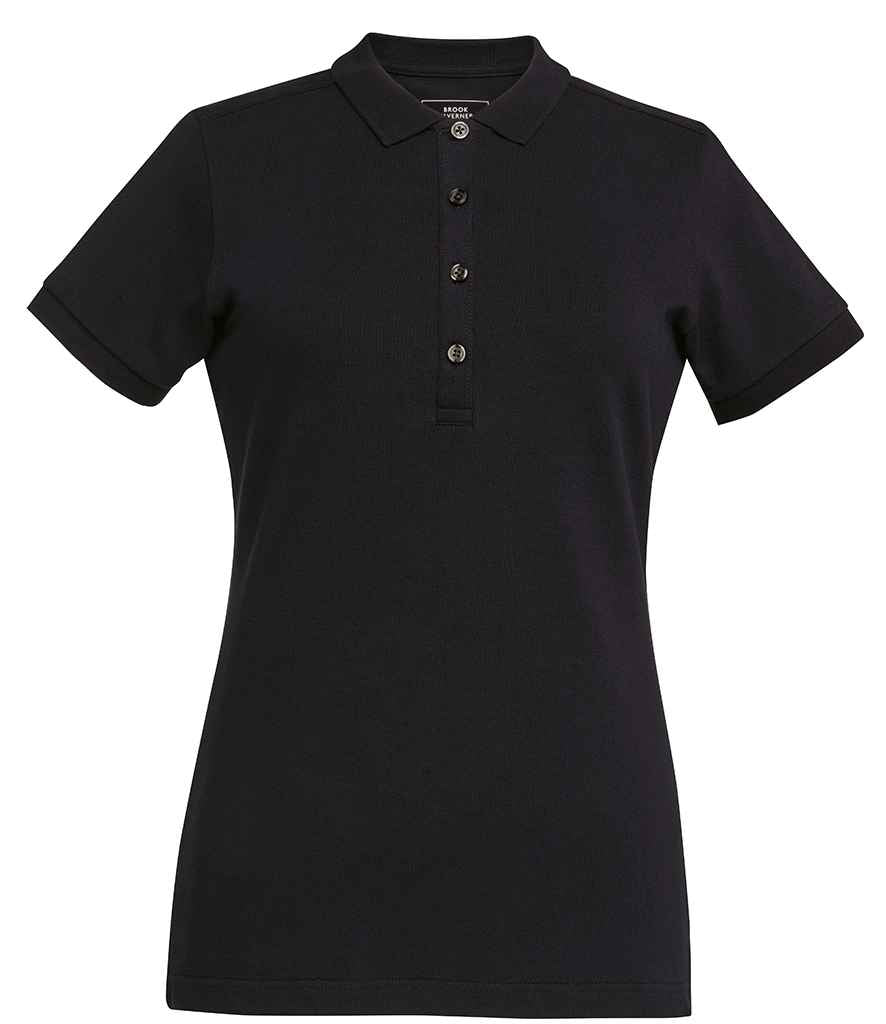 Brook Taverner Ladies Arlington Premium Cotton Polo Shirt - Black