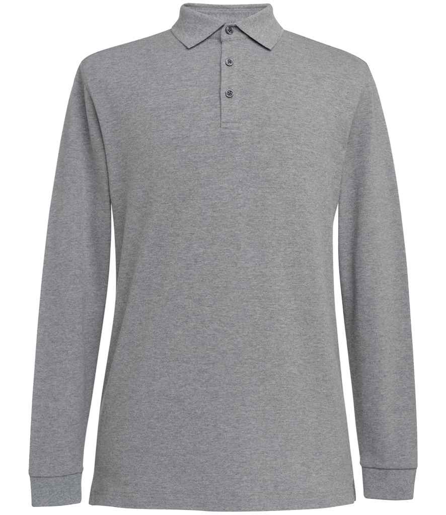 Brook Taverner Frederick Long Sleeve Polo Shirt - Grey Marl