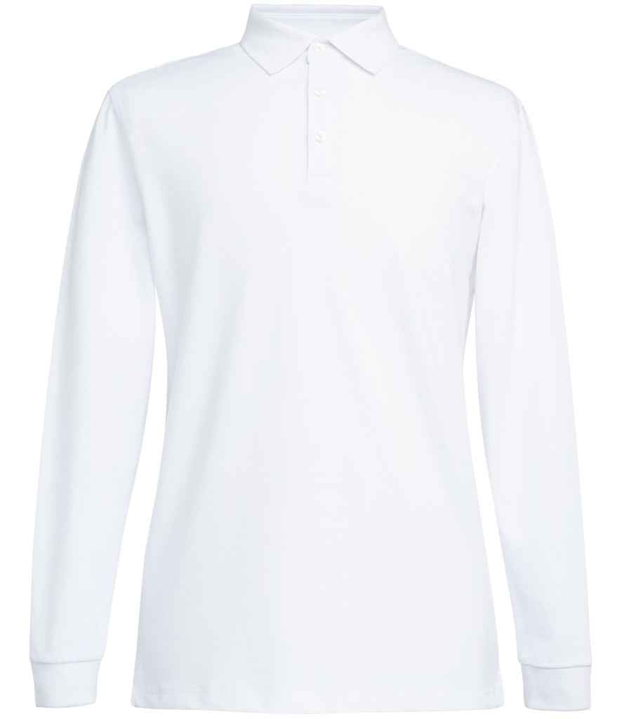 Brook Taverner Frederick Long Sleeve Polo Shirt - White