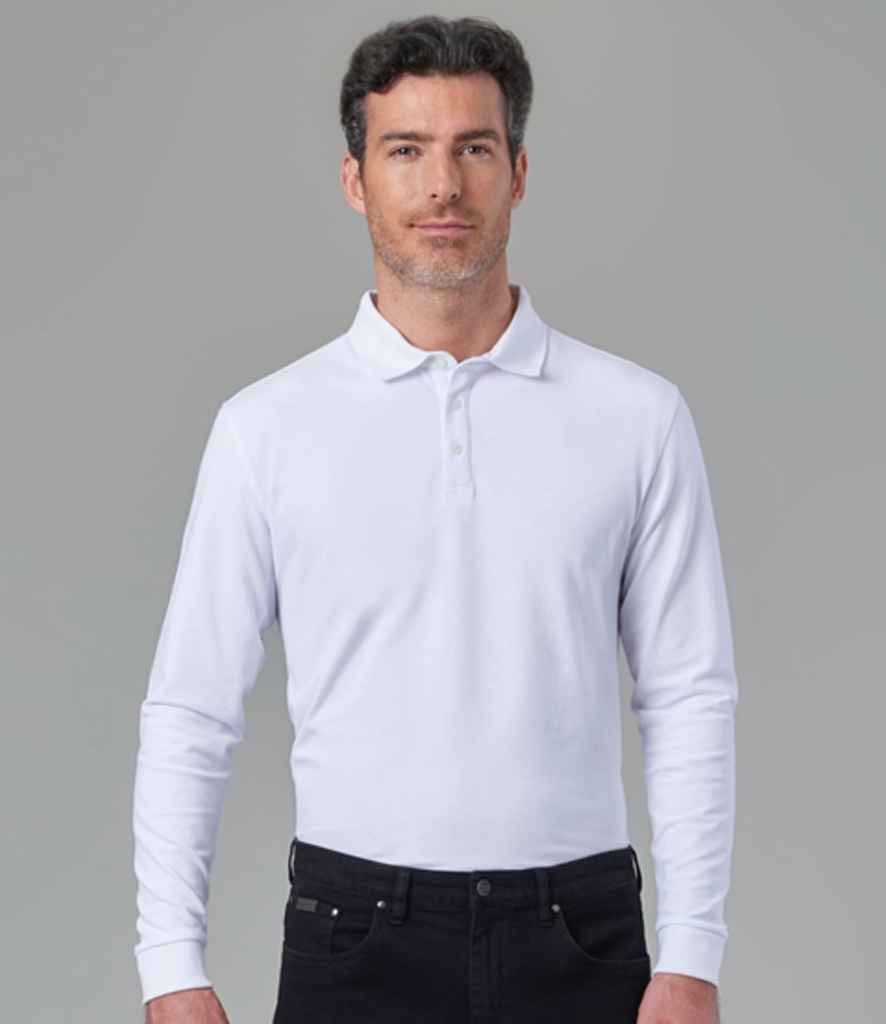 Brook Taverner Frederick Long Sleeve Polo Shirt - White