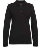 Brook Taverner Ladies Anna Long Sleeve Polo Shirt - Black