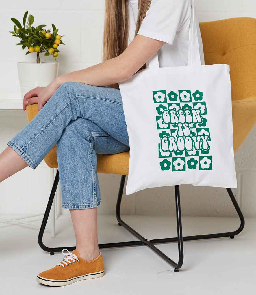 Brand Lab Organic Cotton Long Handle Shopper - White