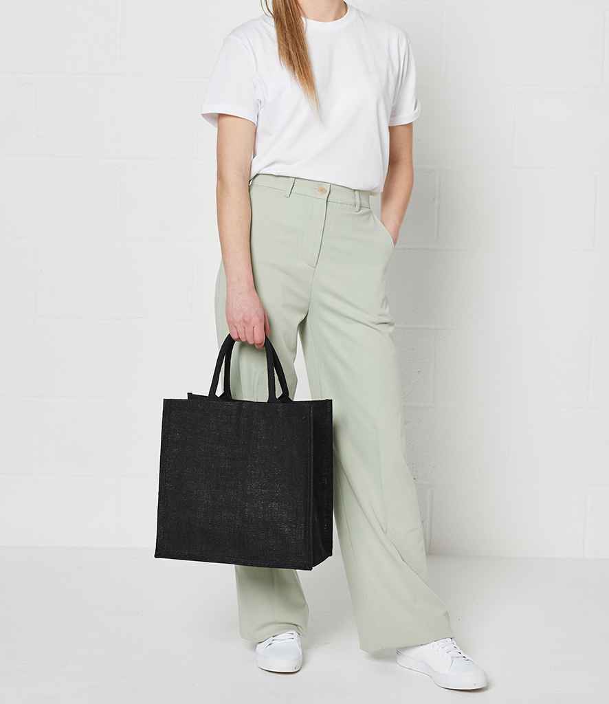 Brand Lab Natural Jute Tote Bag - Black