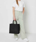Brand Lab Natural Jute Tote Bag - Black