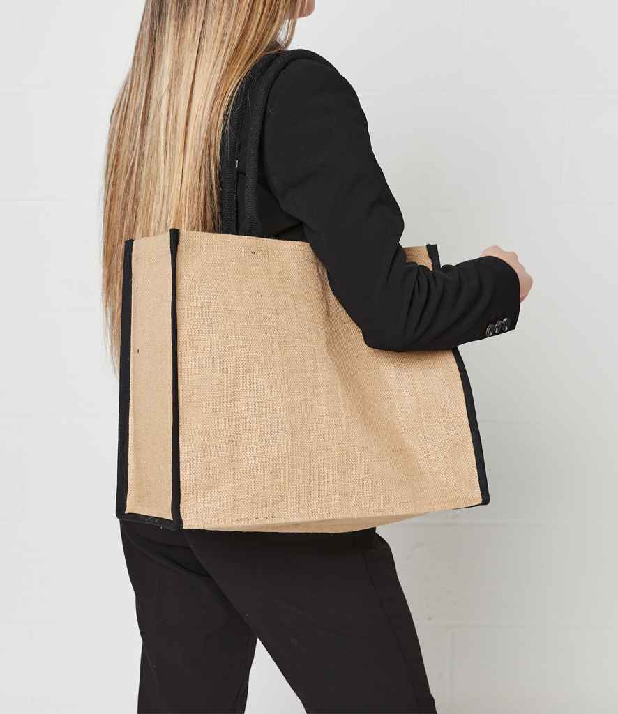 Brand Lab Jute Tipped Shopper - Natural/Black