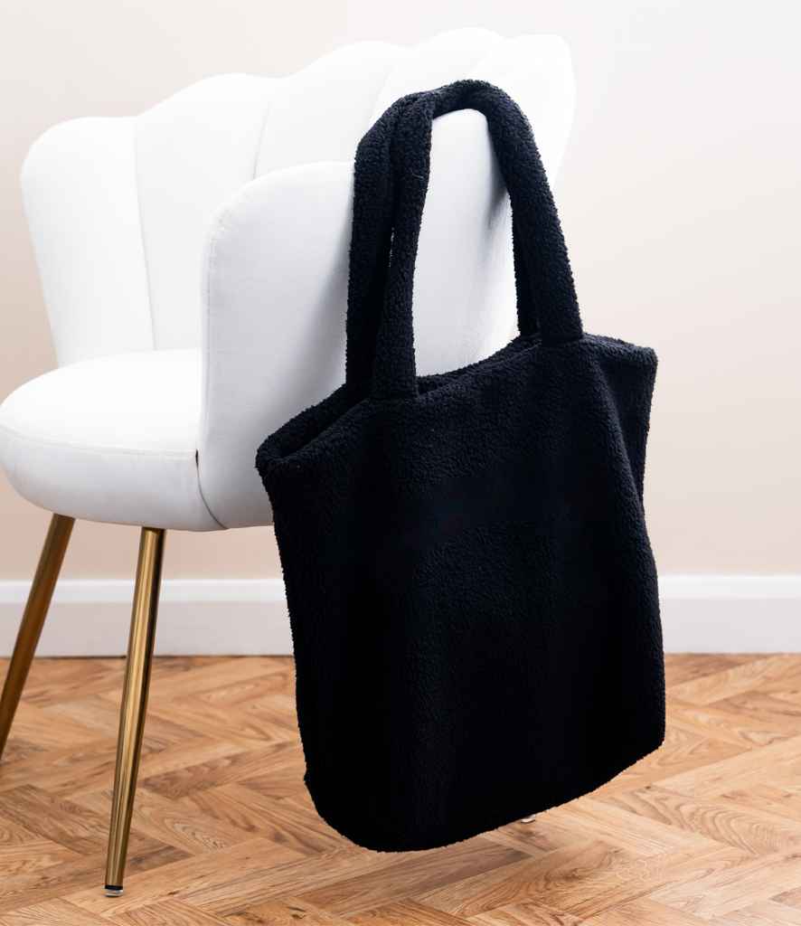 Brand Lab Borg Fleece Shopper Tote Bag - Black