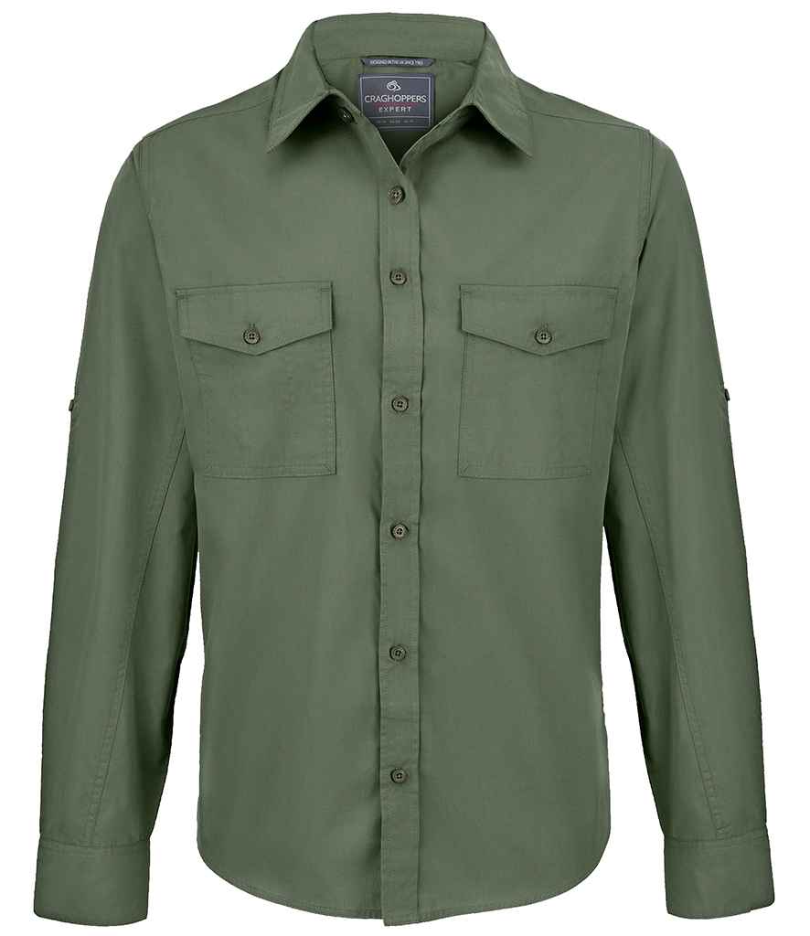 Craghoppers Expert Kiwi Long Sleeve Shirt - Dark Cedar Green