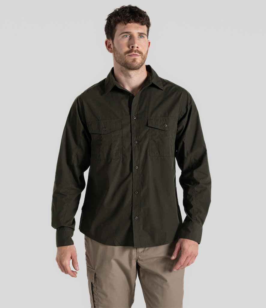 Craghoppers Expert Kiwi Long Sleeve Shirt - Dark Cedar Green