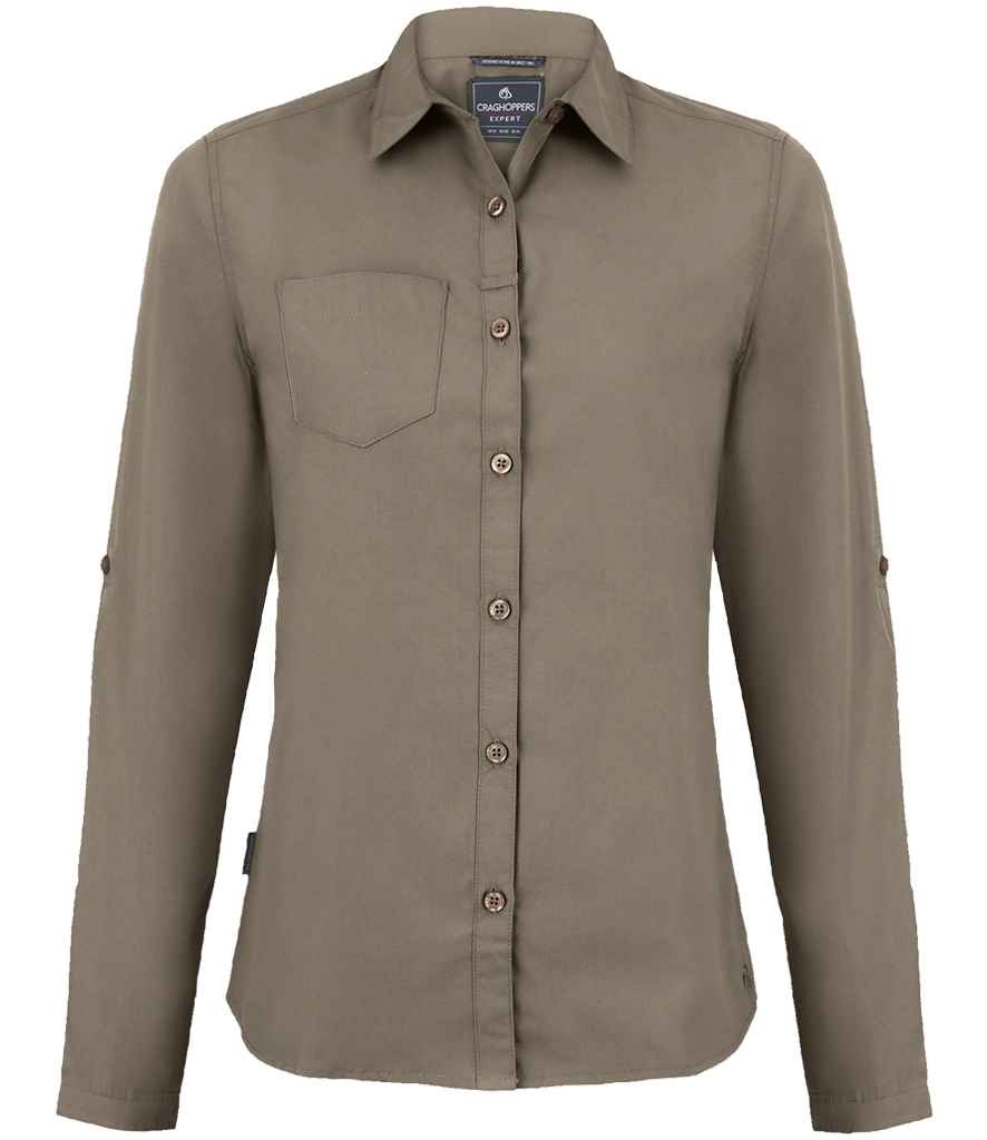 Craghoppers Expert Ladies Kiwi Long Sleeve Shirt - Pebble