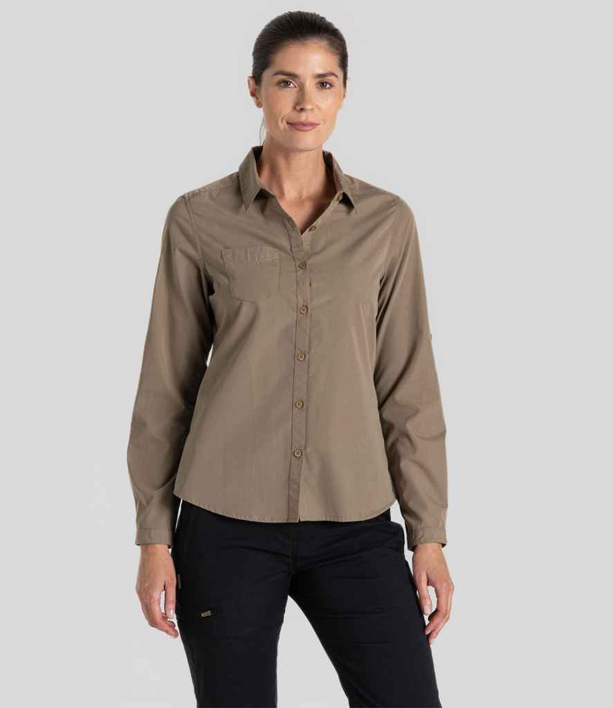 Craghoppers Expert Ladies Kiwi Long Sleeve Shirt - Pebble