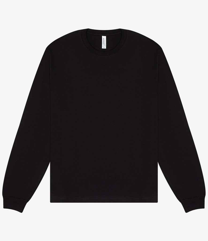 Canvas Unisex Heavyweight Long Sleeve Boxy T-Shirt - Black