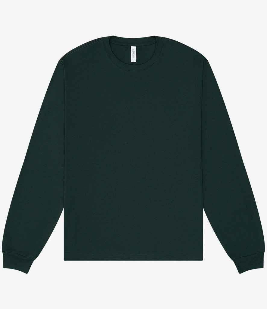 Canvas Unisex Heavyweight Long Sleeve Boxy T-Shirt - Forest Green