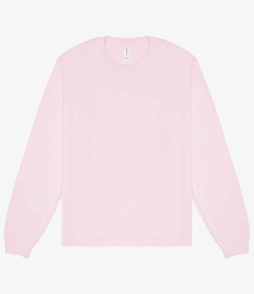 Canvas Unisex Heavyweight Long Sleeve Boxy T-Shirt - Soft Pink