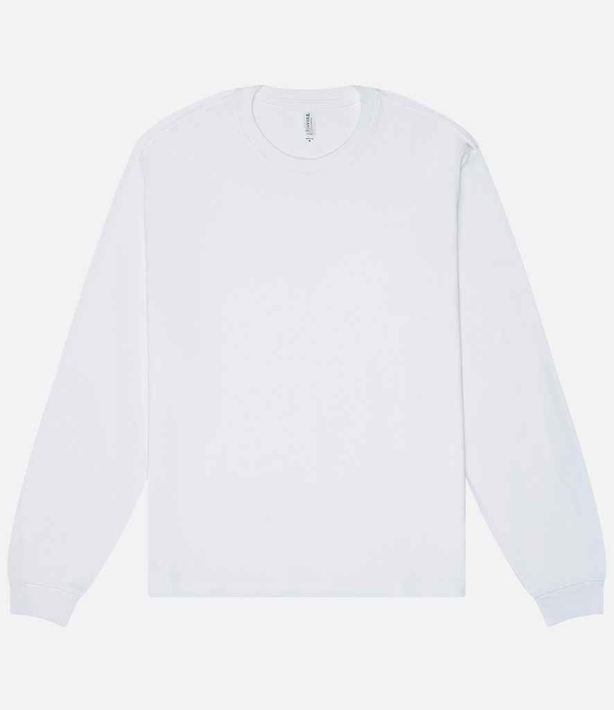 Canvas Unisex Heavyweight Long Sleeve Boxy T-Shirt - White