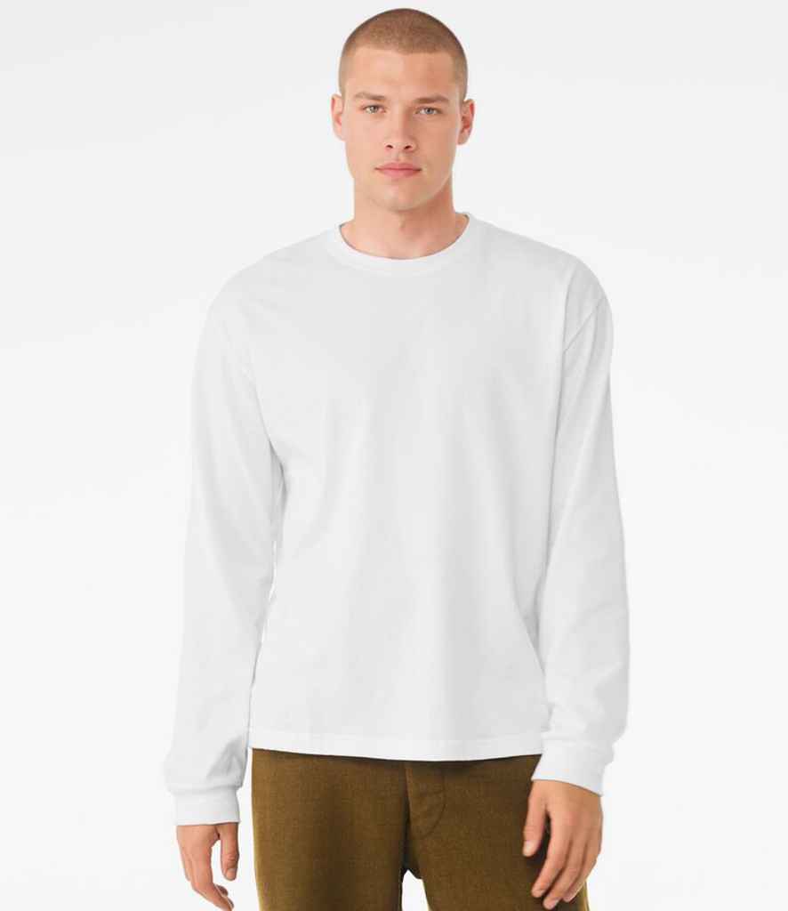 Canvas Unisex Heavyweight Long Sleeve Boxy T-Shirt - White