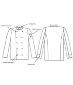 Dennys Long Sleeve Press Stud Chef's Jacket - Black