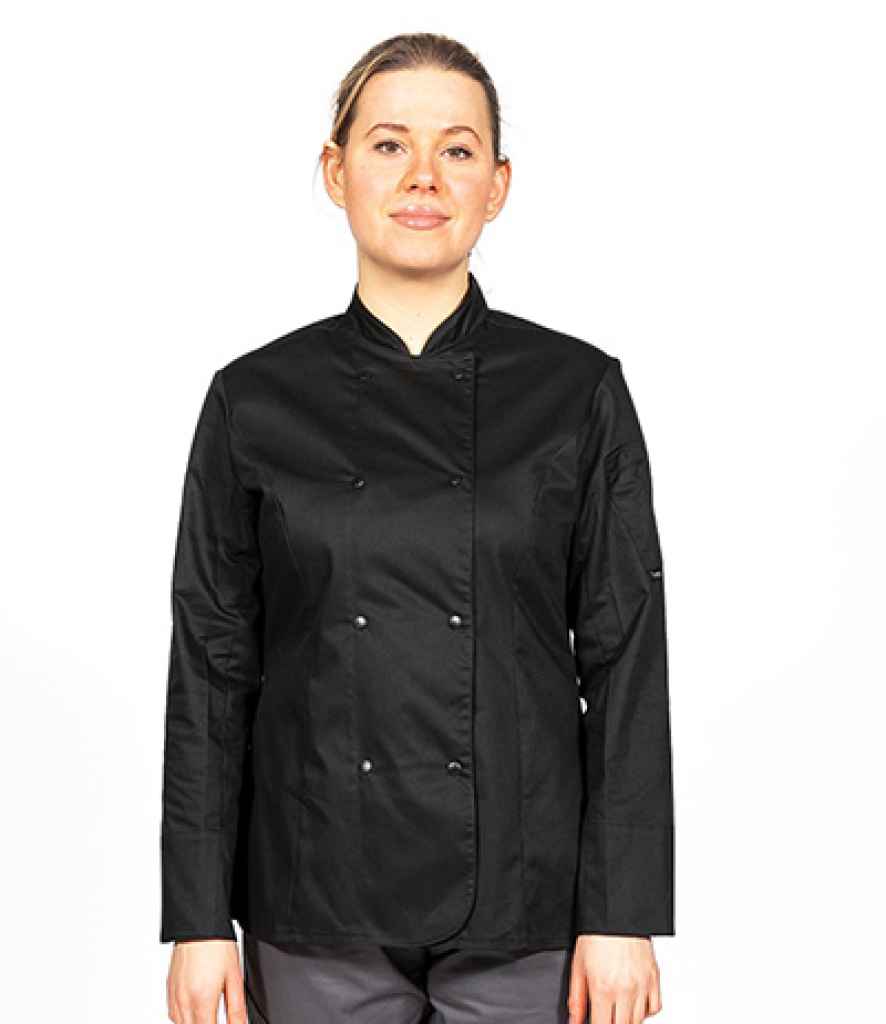 Dennys Ladies Long Sleeve Premium Chef's Jacket - Black