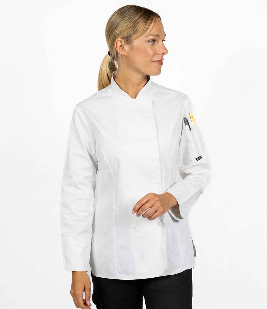 Dennys Ladies Long Sleeve Premium Chef's Jacket - White