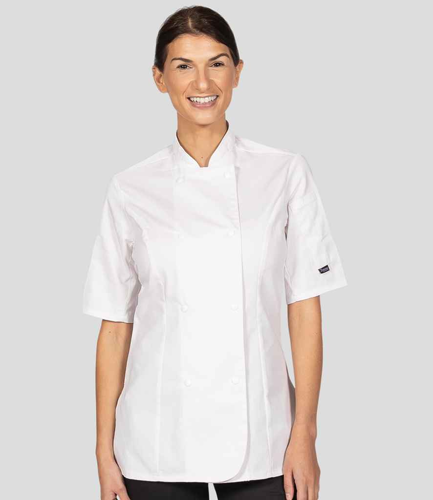 Dennys Ladies Short Sleeve Premium Chef's Jacket - White