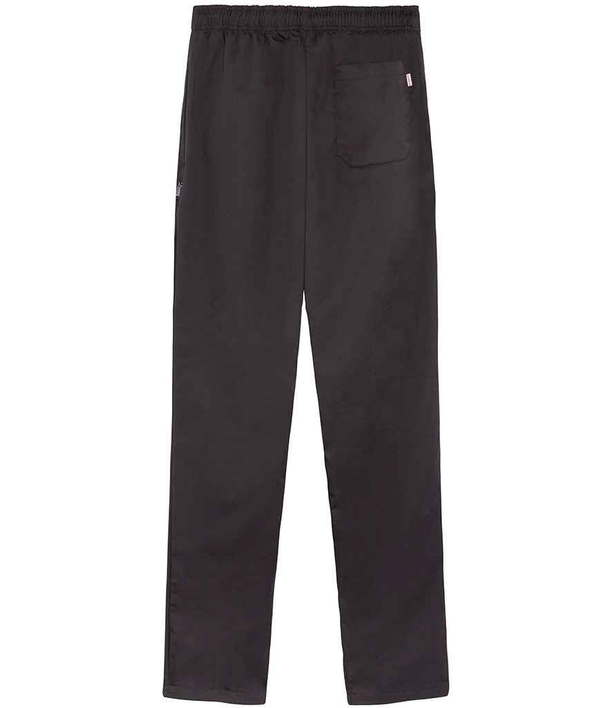 Dennys Unisex Elasticated Chef's Trousers - Black