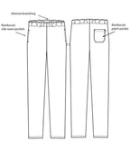 Dennys Unisex Elasticated Chef's Trousers - Black
