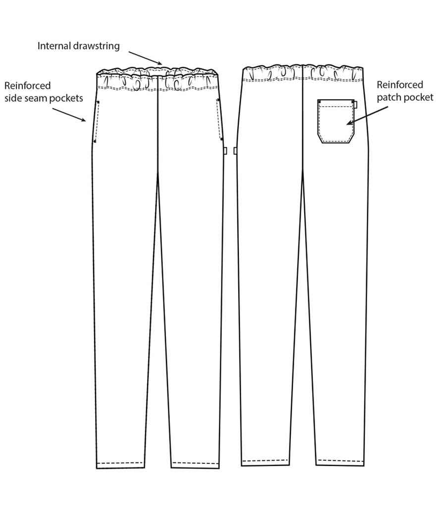 Dennys Unisex Elasticated Chef's Trousers - Black