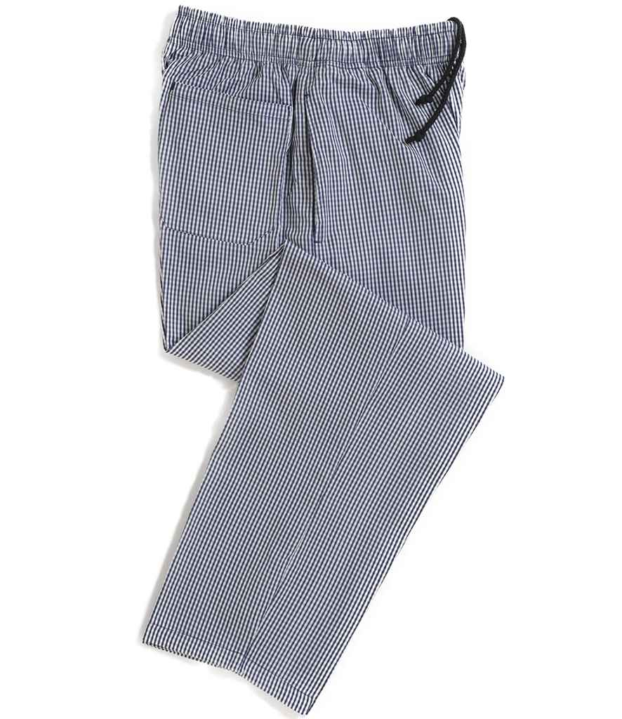 Dennys Unisex Elasticated Chef's Trousers - Blue/White
