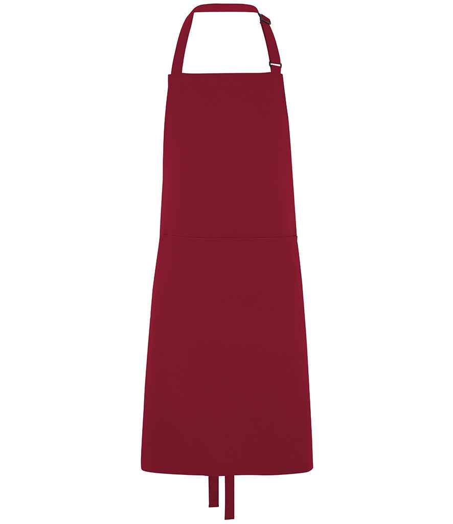 Dennys Polyester Bib Apron with Pocket - Claret